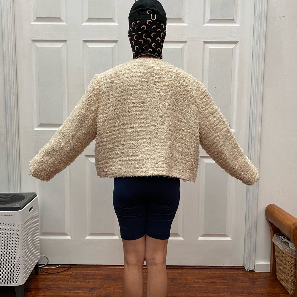 H&M Cream Bouclé Open-Front Jacket - Picture 10 of 11